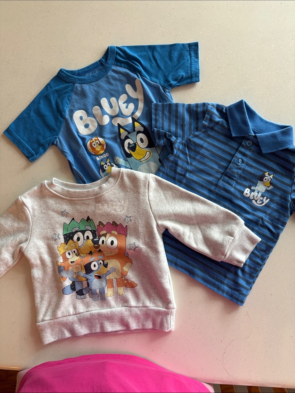 Bluey Bundle Striped Polo, & Sweatshirt